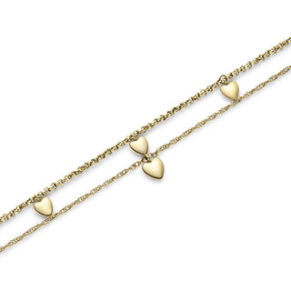 Olivia Burton Jewellery Olivia Burton Gold Plated Mini Heart Double Row Chain Bracelet 3211076