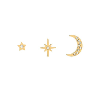 Olivia Burton Jewellery Olivia Burton Gold Plated North Star & Moon Stud Earring Set 3213105