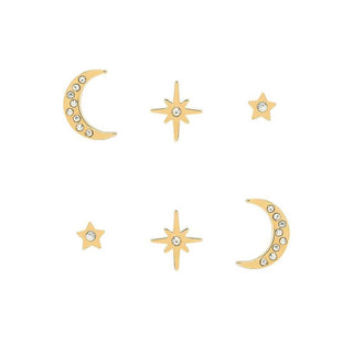 Olivia Burton Jewellery Olivia Burton Gold Plated North Star & Moon Stud Earring Set 3213105