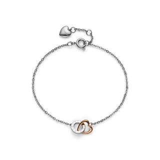 Olivia Burton Jewellery Olivia Burton Stainless Steel & Rose Gold Plated Interlink Heart Bracelet 3211082