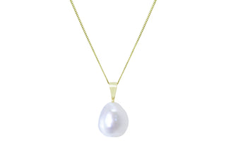 Fine Jewellery Jewellery 9ct Yellow Gold 11-13mm Cultured Baroque Pearl Necklace - 18" 1410355
