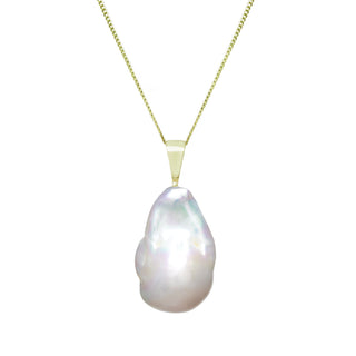 Fine Jewellery Jewellery 9ct Yellow Gold Baroque Cultured Pearl Necklace 1410353