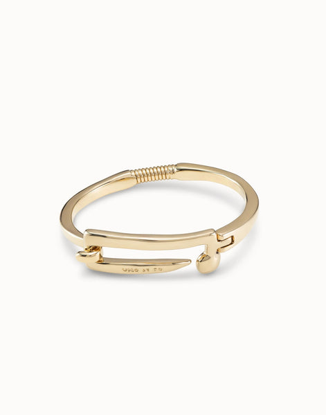UNO de 50 Yellow Gold Plated Open Nail Bangle Allum Sidaway