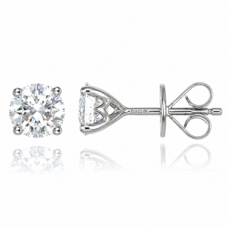 Platinum 1.42ct Diamond Solitaire Stud Earrings