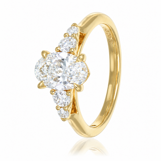 Allum & Sidaway Jewellery 18ct Yellow Gold 1.84cttw Lab Grown Oval Cut Diamond Five Stone Ring 6020061