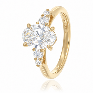 Allum & Sidaway Jewellery 18ct Yellow Gold 2.32cttw Lab Grown Oval Cut Diamond Five Stone Ring 6020062
