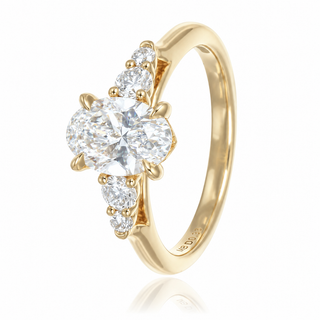 Allum & Sidaway Jewellery 18ct Yellow Gold 1.84cttw Lab Grown Oval Cut Diamond Five Stone Ring 6020065