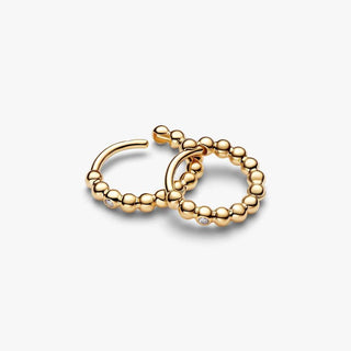 Pandora Jewellery Pandora Gold Plated Beaded Huggie Hoop Earrings 2930513
