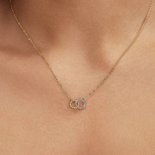 Pandora Jewellery Pandora Gold Plated Beads & Pavé Interlocking Necklace 2901549