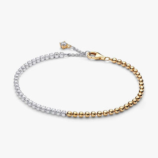 Pandora Jewellery Pandora Gold Plated Beads & Tennis Bracelet - 16cm 2920188