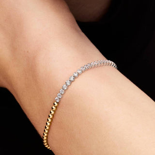 Pandora Jewellery Pandora Gold Plated Beads & Tennis Bracelet - 16cm 2920188