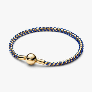 Pandora Jewellery Pandora Gold Plated Blue Cord Box Chain Bracelet - 16cm 2927798