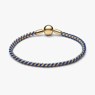 Pandora Jewellery Pandora Gold Plated Blue Cord Box Chain Bracelet - 16cm 2927798