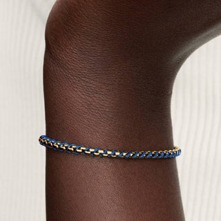 Pandora Jewellery Pandora Gold Plated Blue Cord Box Chain Bracelet - 16cm 2927798