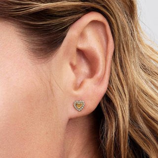 Pandora Jewellery Pandora Gold Plated Heart Halo Stud Earrings 2930489
