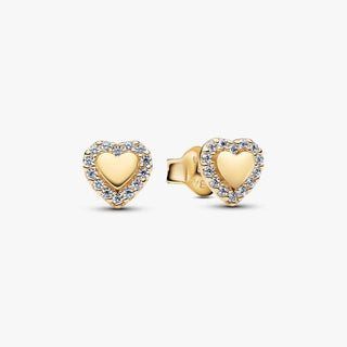 Pandora Jewellery Pandora Gold Plated Heart Halo Stud Earrings 2930489