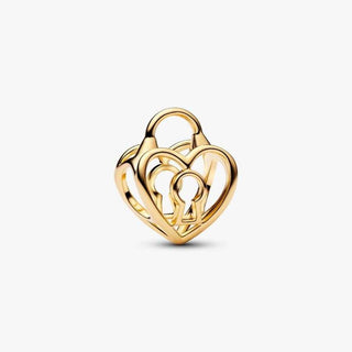 Pandora Jewellery Pandora Gold Plated Openwork Heart Padlock Charm 2931463