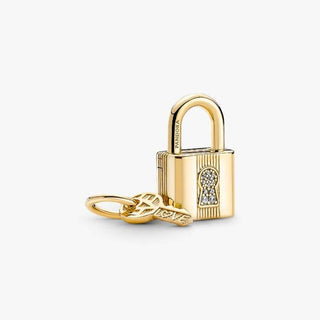 Pandora Jewellery Pandora Gold Plated Padlock & Key Dangle Charm 2926837