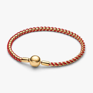 Pandora Jewellery Pandora Gold Plated Red Cord Box Chain Bracelet - 16cm 2927749
