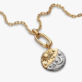 Pandora Jewellery Pandora Gold Plated & Silver Sun & Moon Oversized Medallion Charm 2931551