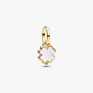 Pandora Jewellery Pandora Gold Plated White Lucky Clover Dangle Charm 2931537