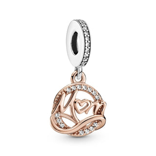 Pandora Rose Gold Plated Mum Infinity Dangle