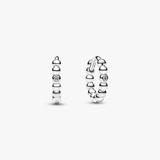Pandora Jewellery Pandora Silver Beaded Huggie Hoop Earrings 2930514