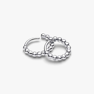 Pandora Jewellery Pandora Silver Beaded Huggie Hoop Earrings 2930514