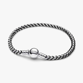 Pandora Silver Black Cord Box Chain Bracelet