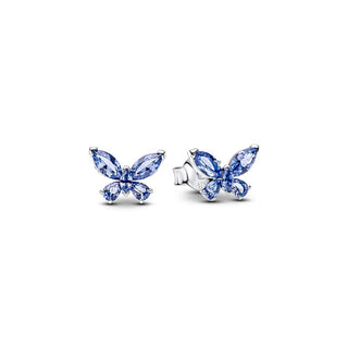 Pandora Silver Blue Butterfly Stud Earrings