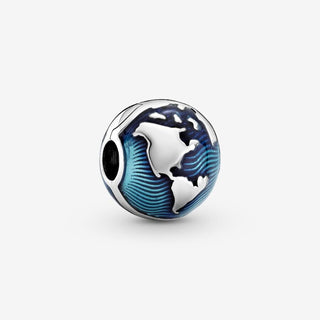 Pandora Silver Blue Globe Clip Charm