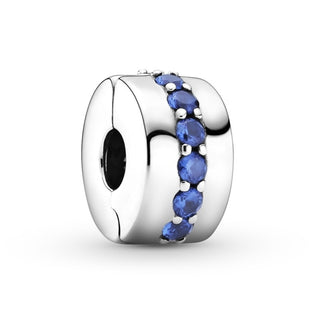 Pandora Silver Blue Sparkle Clip Charm 