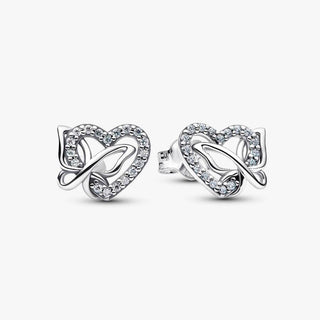 Pandora Jewellery Pandora Silver Entwined Heart & Butterfly Stud Earrings 2930498
