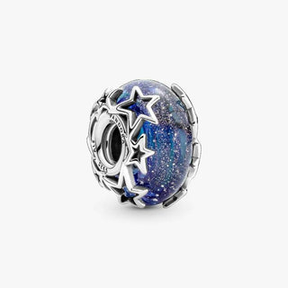 Pandora Silver Galaxy Blue & Star Murano Charm 