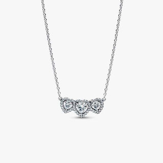 Pandora Jewellery Pandora Silver Halo Heart Trilogy Collier Necklace 2901525