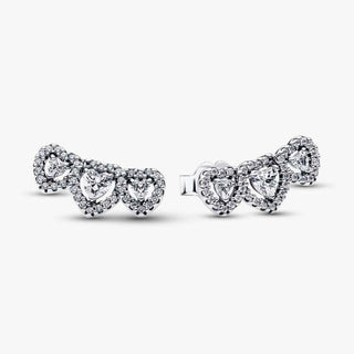 Pandora Jewellery Pandora Silver Halo Heart Trilogy Stud Earrings 2930491