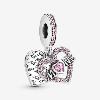 Pandora Silver Heart & Mum Dangle Charm