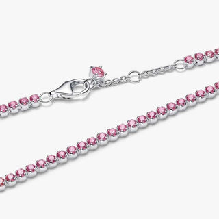Pandora Silver Pink Small Tennis Bracelet2