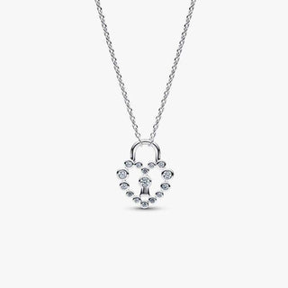 Pandora Jewellery Pandora Silver Sparkling Heart Padlock Pendant Necklace 2901527