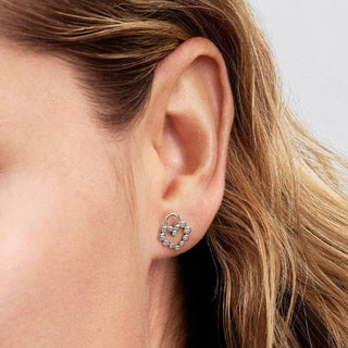 Pandora Jewellery Pandora Silver Sparkling Heart Padlock Stud Earrings 2930492
