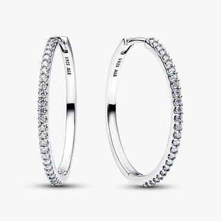 Pandora Jewellery Pandora Silver Sparkling Hoop Earrings 2930512