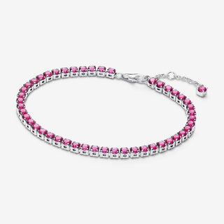 Pandora Silver Sparkling Pink Tennis Bracelet