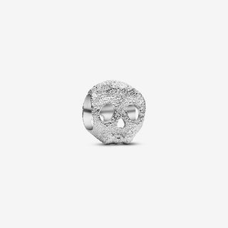 Pandora Silver Textured Skull Mini Charm