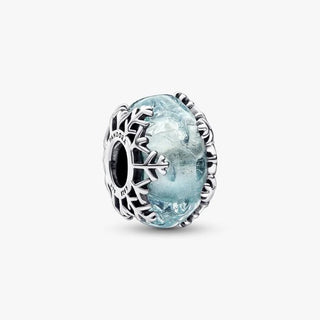 Pandora Silver Winter Blue Snowflake Murano Charm