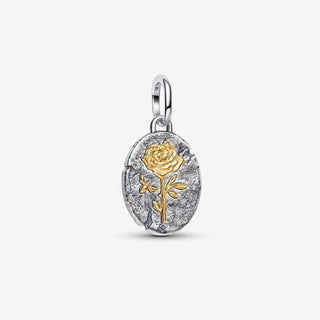 Pandora Silver and Yellow Gold Plated Rose Medallion Charm