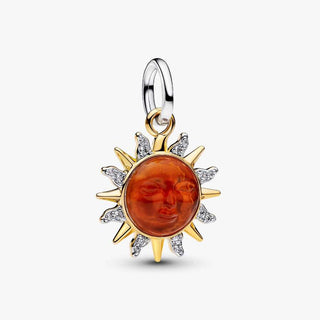 Pandora Jewellery Pandora Swirling Sun Two-Tone Dangle Charm 2933015