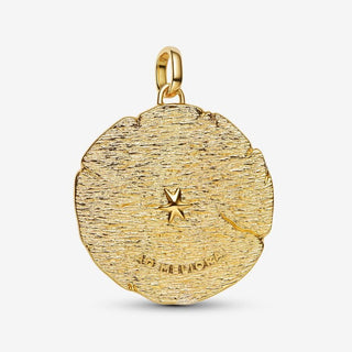 Pandora Yellow Gold Plated Crossing Arrows Oversized Medallion Charm back