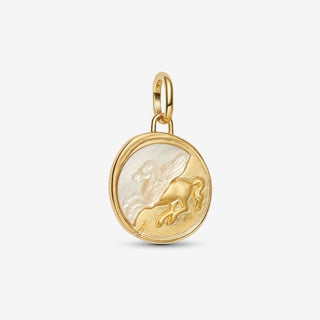 Pandora Yellow Gold Plated Pegasus Medallion Charm