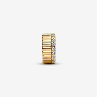 Pandora Yellow Gold Plated Ribbed Clip Charm 2