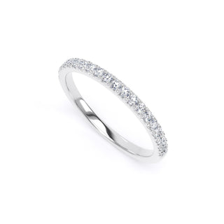 Fine Jewellery Jewellery Platinum 1.9mm 0.25ct Diamond French Pave Set Half Eternity Ring 0114451